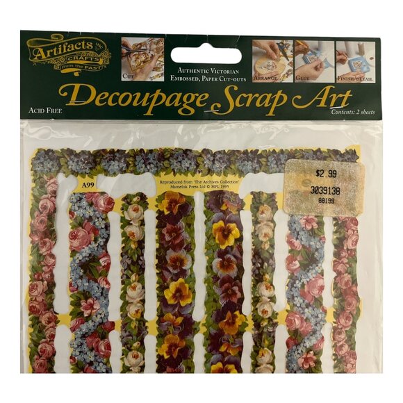 VTG Victorian Scrap Reliefs Decoupage Art Lot 2 Packs Embossed Paper Cutouts Cra - Picture 4 of 5